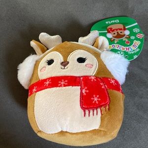 NWT 5” Darla the Reindeer In Scarf & Earmuffs Squishmallow — Holiday Collection